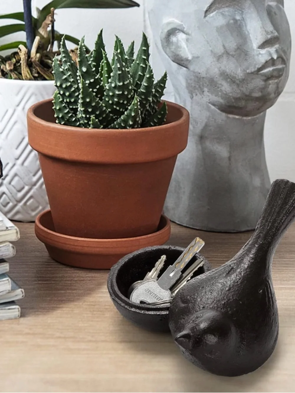 ☀️3/$15 NWOT Cast Iron Black Bird Multipurpose Key Holder Trinket Box